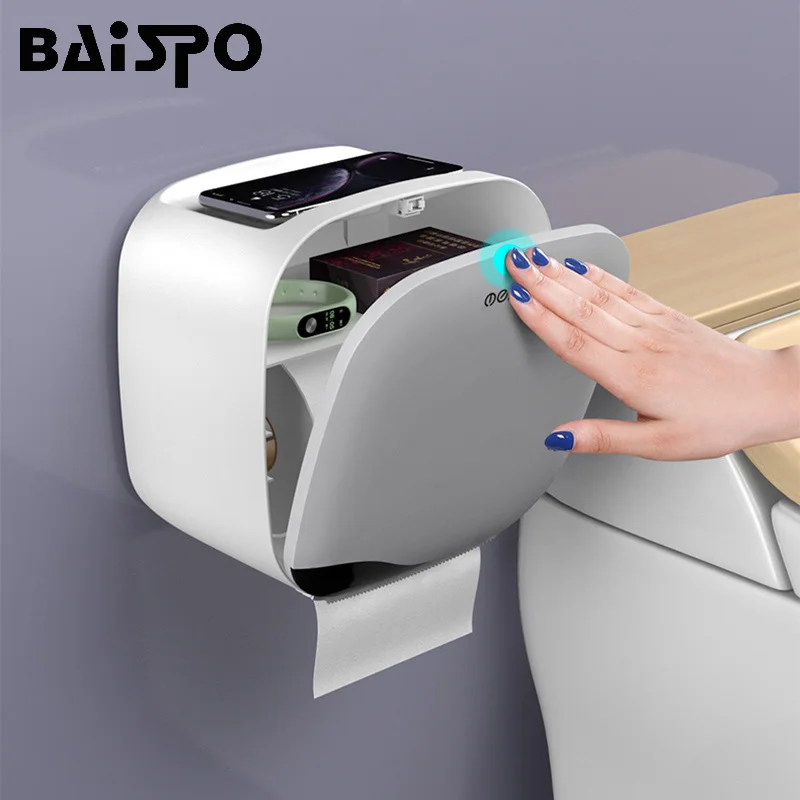 BAISPO водонепроницаемый держатель для туалетной бумаги настенное крепление туалетной бумаги лоток рулон тканевой трубки домашний ящик для хранения для ванной комнаты Органайзер