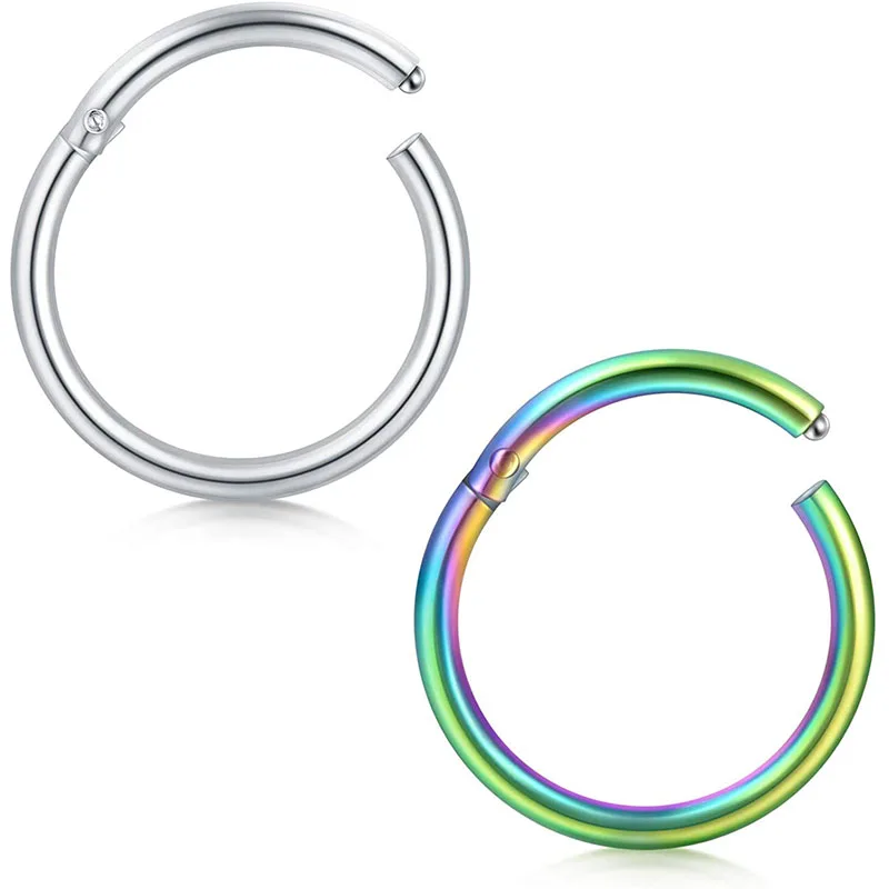 Кольцо из хирургической стали с откидной крышкой сегментное кольцо для ЦО носа 2