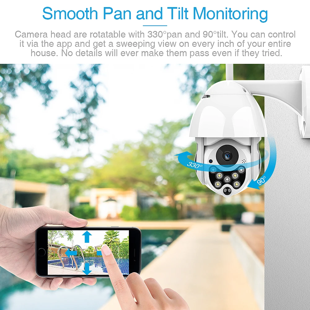 YCC365 1080P 2.0MP Водонепроницаемая ip камера наружная WiFi CCTV беспроводная
