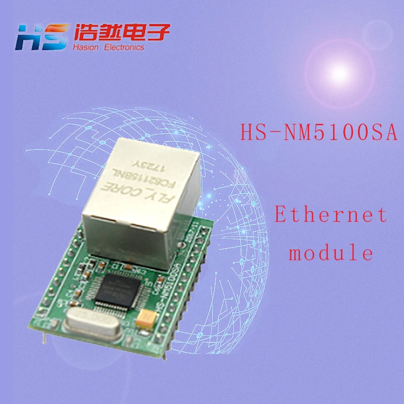 

HS-NM5100SA Ethernet module W5100S module SPI/8-bit data bus STM32 routines