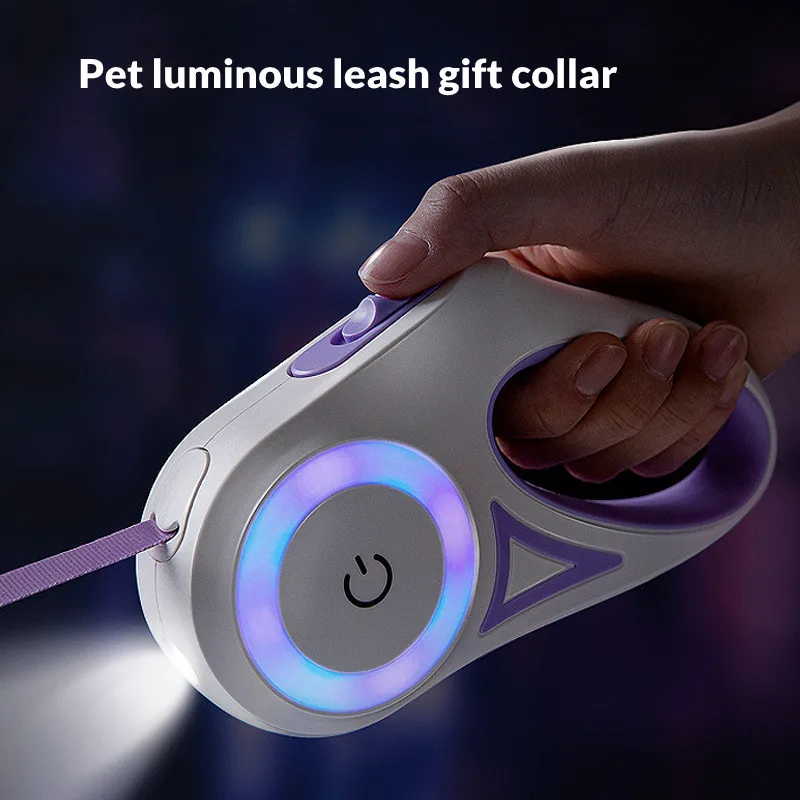 

3 м/5 м Новый светящийся прочный собачий поводок автоматический Выдвижной Нейлоновый свинцовый поводок для кошек и щенков аксессуары для ма...