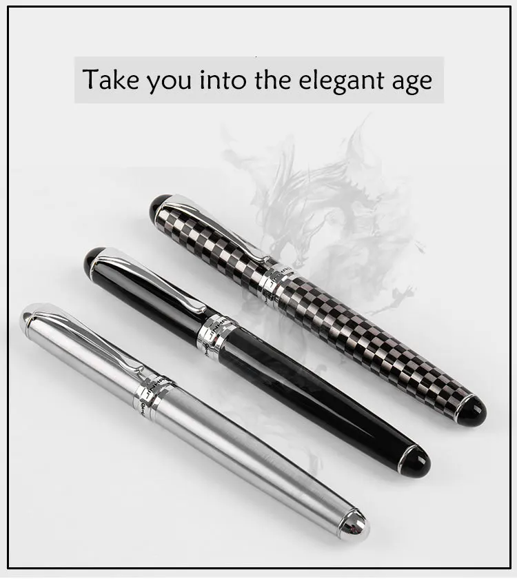 Высококачественная Роскошная перьевая ручка Jinhao x750, чернильная ручка Iraurita, полностью металлический зажим 0,5 мм, канцелярская ручка stilografica 03831