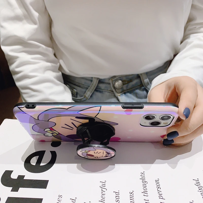 For iPhone 11 pro XS Max XR X Cartoon case Stitch daisy Donald Soft back 8plus 7 7p 6S Monsters cover + stander |
