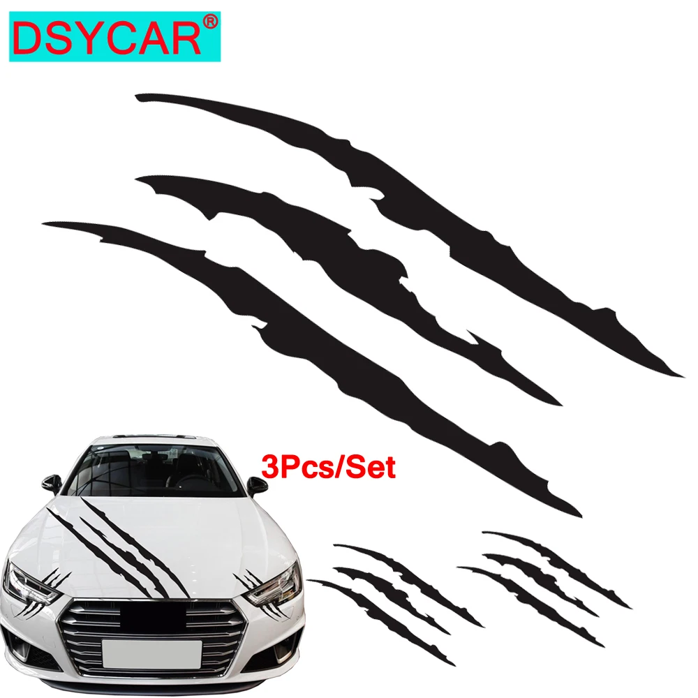 

DSYCAR 1Set Car Stickers Reflective Monster Claw Scratch Marks Headlight Bumper Sticker and Car Hood Decal Sticker