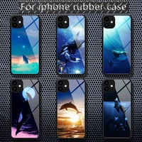 whale dolphin camera protection phone cases rubber for iphone 12 11 pro max xs 8 7 6 6s plus x 5s se 2020 xr 12 mini case