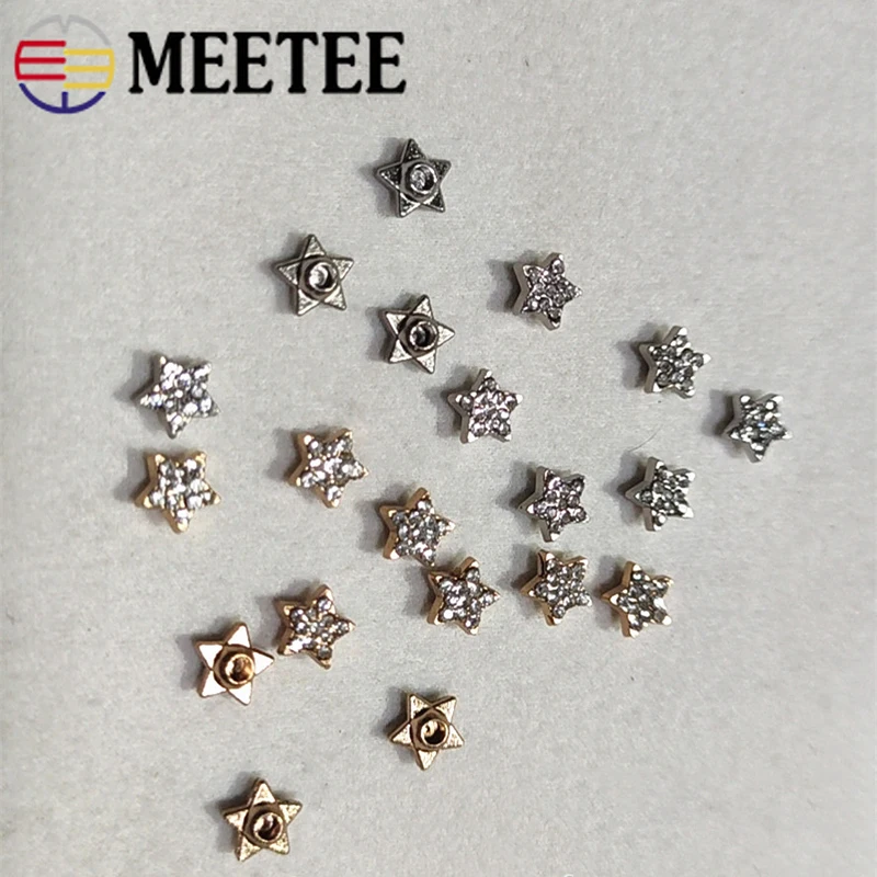 

Meetee 10/30pcs 9mm Metal Rivet Studs Decorative Clasp For Shoes Bag Belt Clip Hook Buckle Metal Nails DIY Hardware Accessories