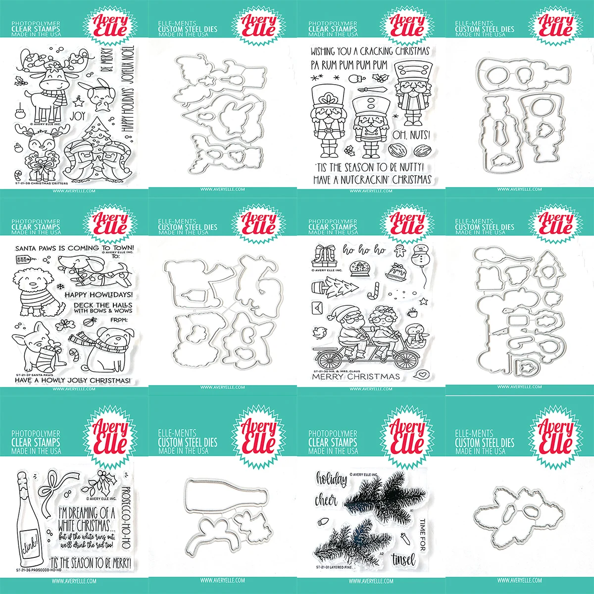 

Рождественские металлические штампы с изображением животных и Клауса и прозрачные штампы для самостоятельного скрапбукинга, фотоальбома, ...