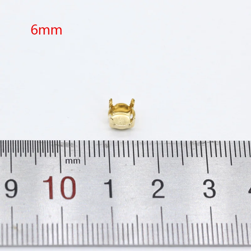 6mm round 30p All shape&size Empty Base Setting Gold plated Blank Claw For Holder jewels stones Stitch On Sew On Crystal Glass Rhinestones - Цвет: 6mm round