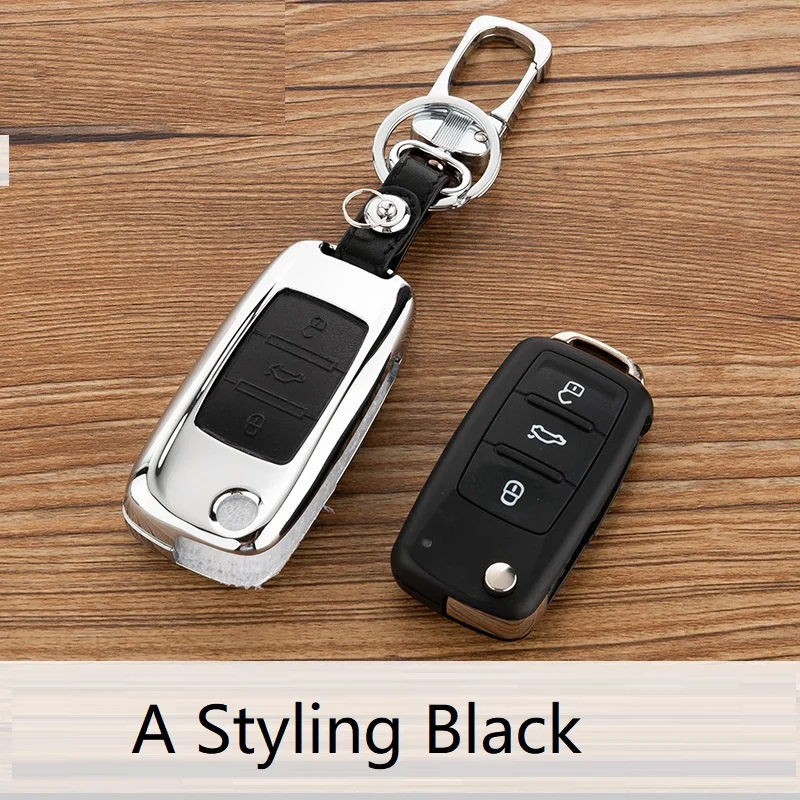 Цинковый сплав + кожаный чехол ключа дистанционного управления автомобилем для