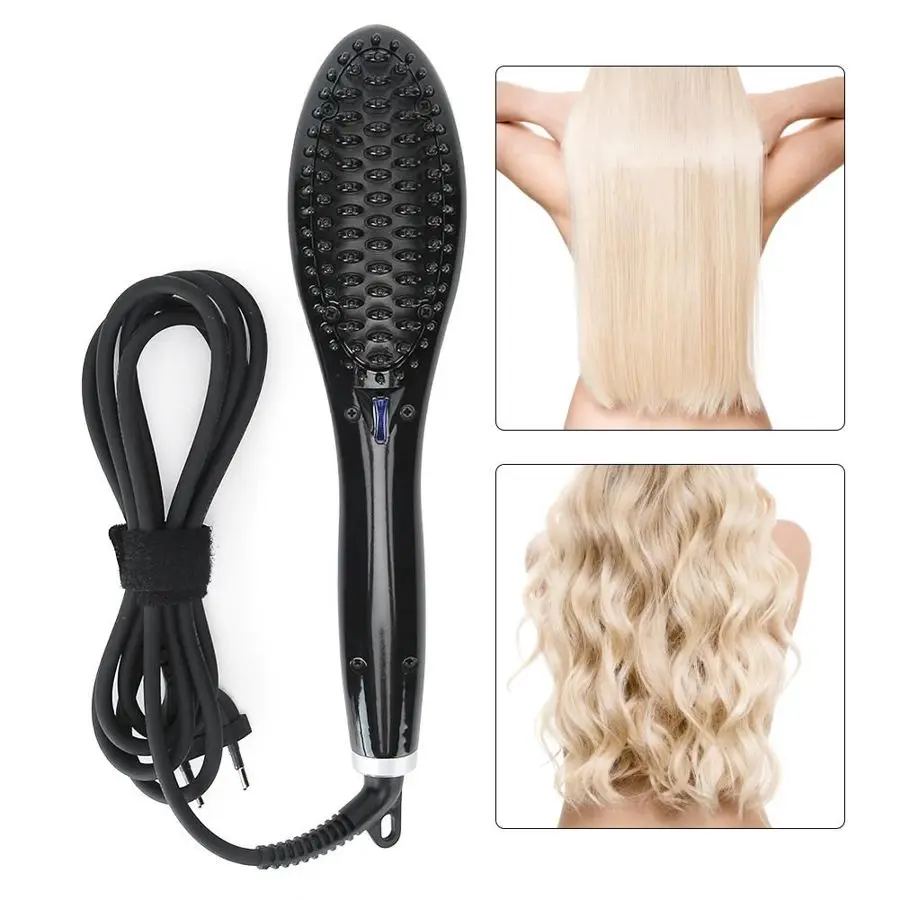 Выпрямитель для волос расческа щипцы завивки женщин керамический анион контроль