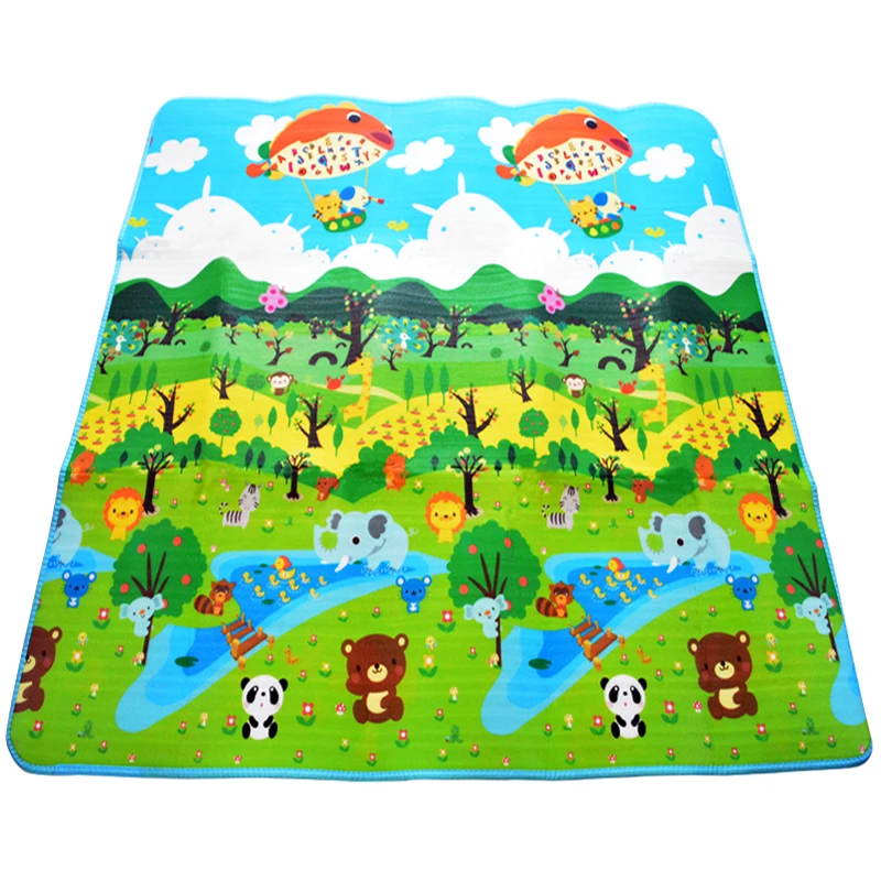 Детский игровой коврик 2*1 8 м двусторонний Коврик для ползания лес + сад детские