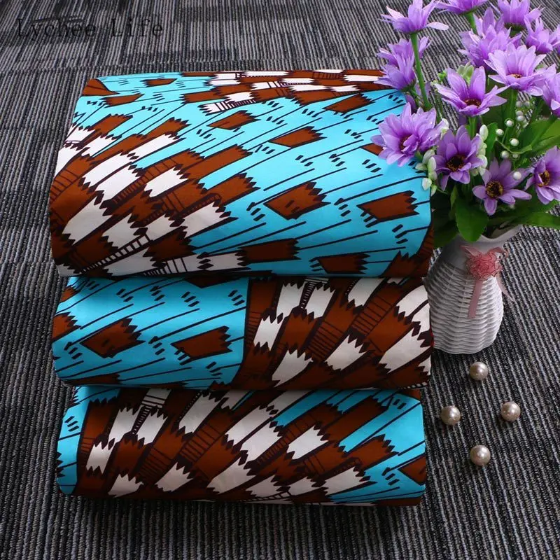 Lychee Life 1 ярд африканская полиэфирная ткань с воском и принтом геометрическим