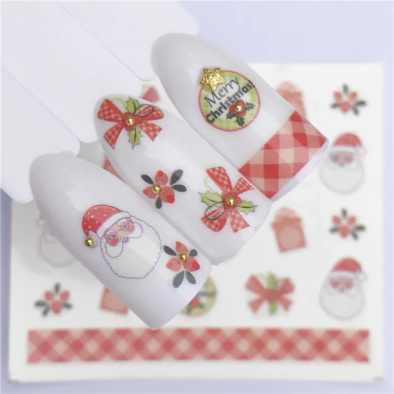 

Christmas Water Decals Santa Claus Snowman Full Wraps Design Water Transfer Sliders For Nail Art Decor Tattoos Xmas Gift