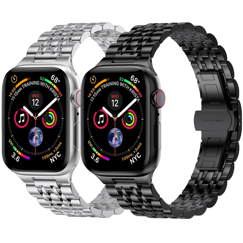 

Металлический ремешок для Apple Watch 6 Band SE Series 5 44 мм 40 мм ремешок для часов обновленные адаптеры браслет из нержавеющей стали для iWatch 3 42 мм