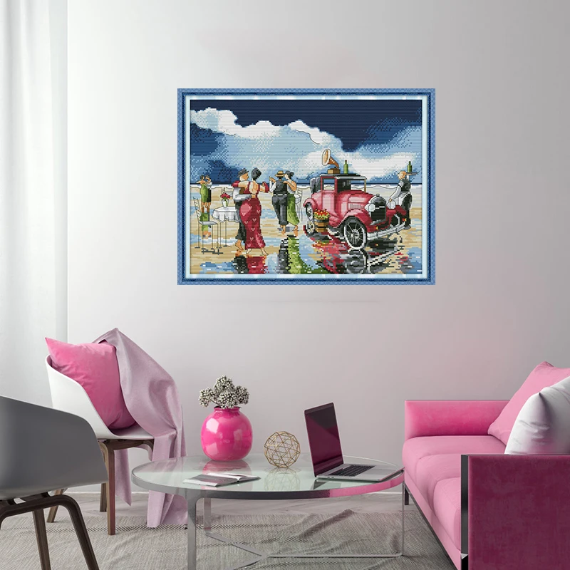 Набор для вышивки крестом Joy Sunday пляжным шариком 11 и 14 CT набор рукоделия Для