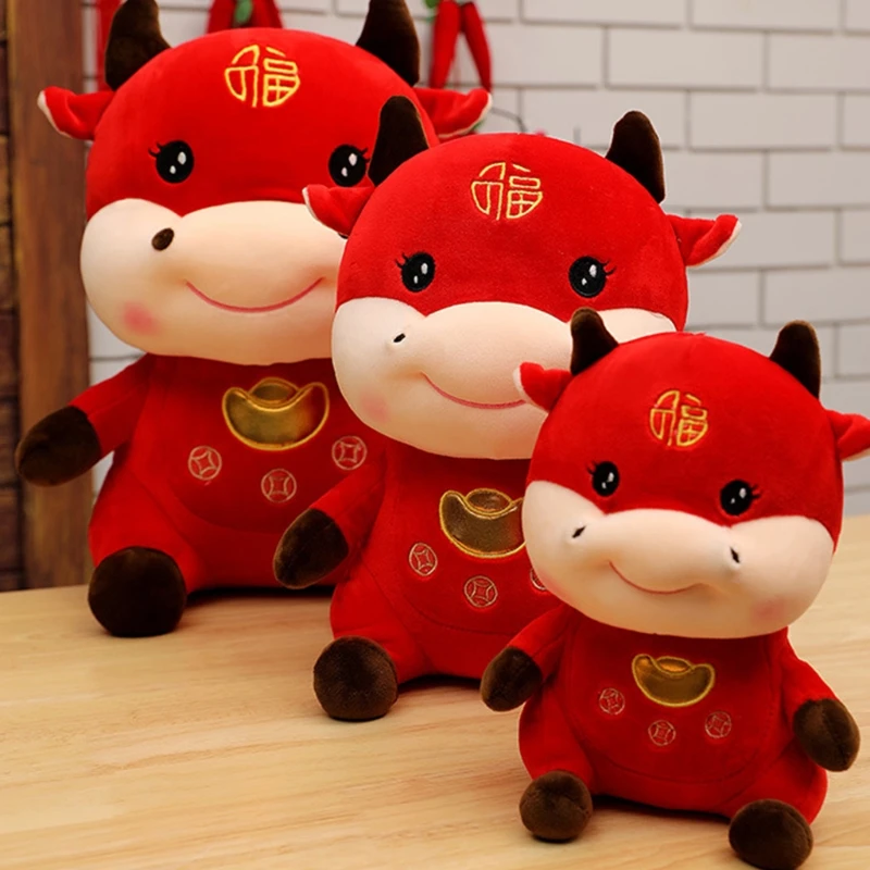 

Chinese New Year Red Bull Decoration 2021 Year of The Ox Festival Decoration P31B