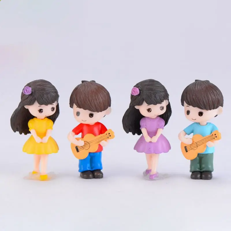 Гитара пар Сказочный Сад миниатюра орнамент DIY Кукольный дом украшения для дома и
