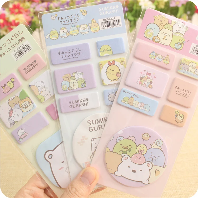 10 стилей Kawaii Corner creature Sticky Notes самоклеящийся коврик для указателей стикер