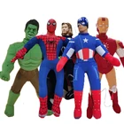 Плюшевая игрушка супергероя Disney, 40 см, Капитан Америка, железный человек, Человек-паук, Тор, Халк, Мстители, Детский Рождественский подарок на день рождения