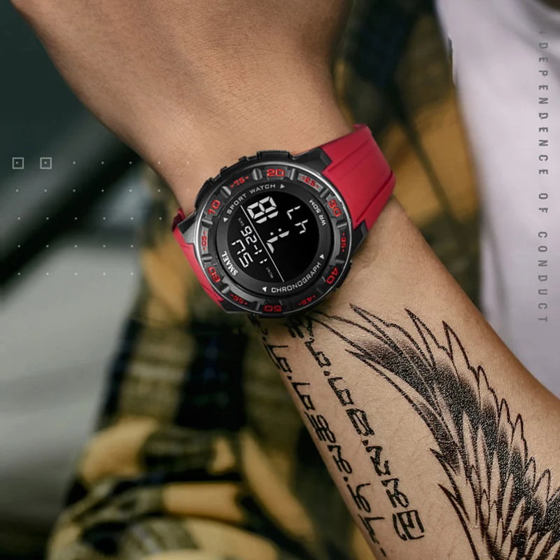 

SMAEL Brand Men Sports Watches Fashion Chronos Countdown Men's Waterproof LED Digital Watch Man Military Clock Relogio Masculino