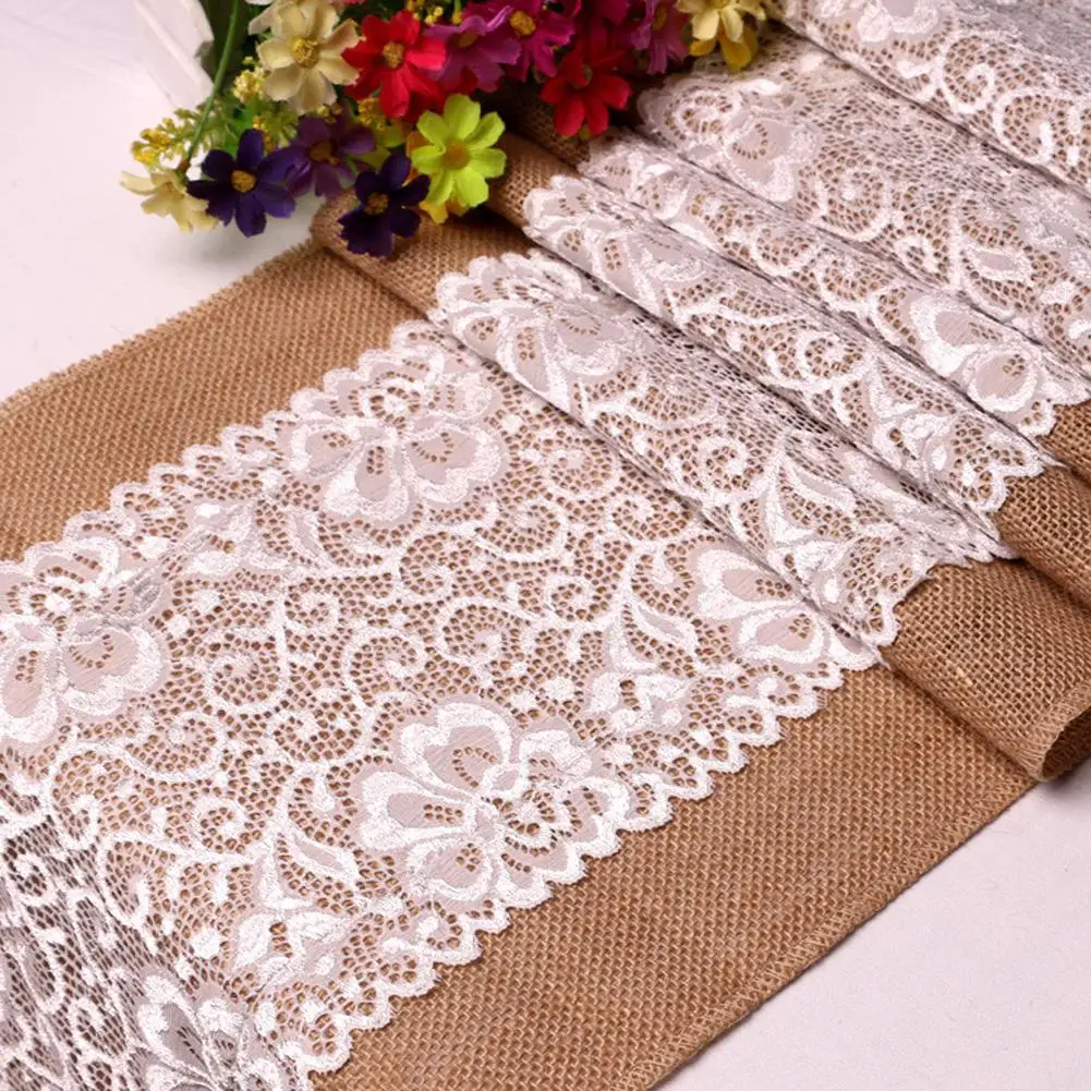 

Table Runner Lace Linen Tablecloth for Party Wedding Accessories