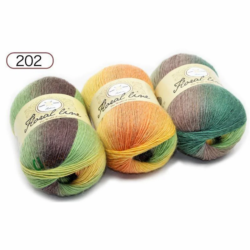 18pcs 02 Пряжи 18 шт х 100 г Радужная линия причудливая меланжевая пряжа кашемир шерстяная пряжа вязание 20 цветов Высокое качество - Цвет: 18pcs 02