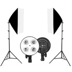 2 шт 50x70 см освещение четыре лампы софтбокс комплект с E27 Базовый держатель Мягкая коробка аксессуары для камеры для фотостудии Vedio