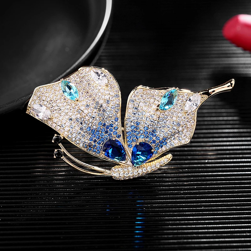 

New Insect Butterfly Brooches and Pins for Women Delicate Colorful Zircon Brooch Pin Coat Accessories Jewelry broche 2021 Gifts