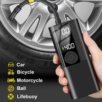 electric car air compressor pump 120psi wireless rechargeable inflatable car air pump tyre inflator portable digital lcd display