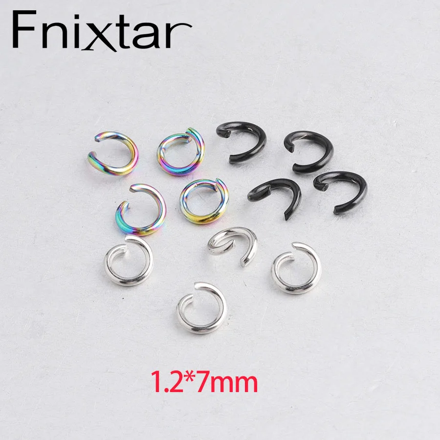 Fnixtar 100 шт./лот 1 2*7 мм черный Радужный стальной синий цвет из нержавеющей стали