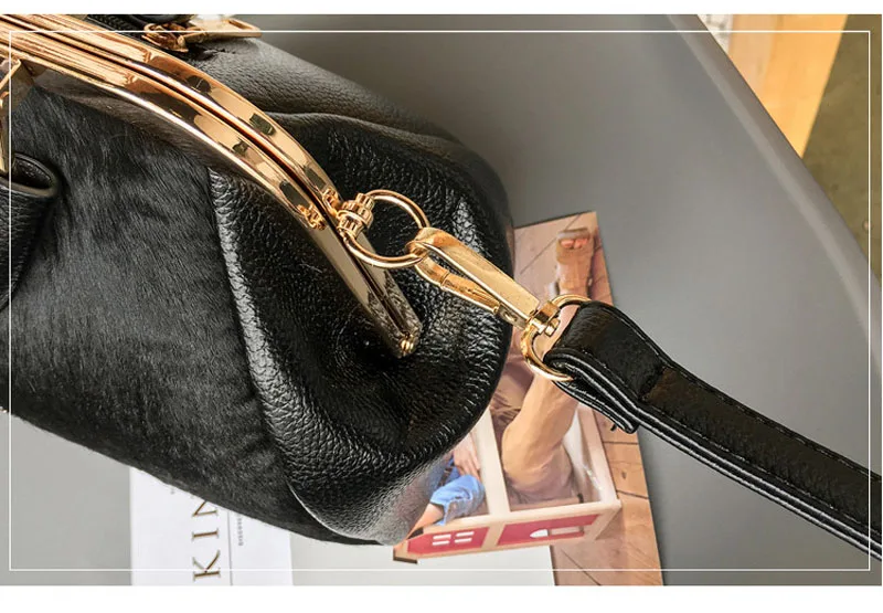 Новая мода pu Ms. Boston сумка через плечо сумка из конского волоса сумка через плечо bolsa