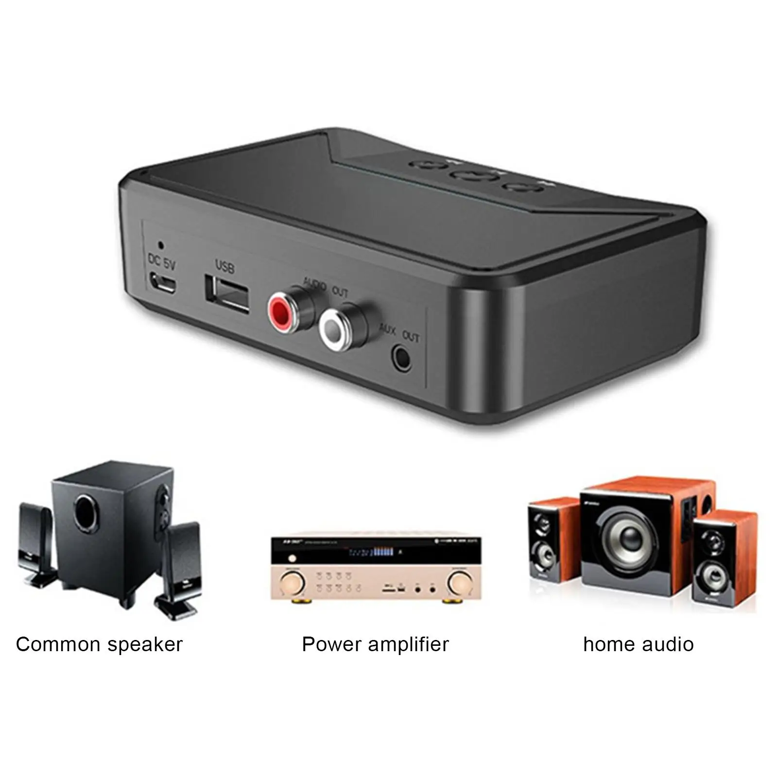 

Car Wireless NFC Bluetooth 5.0 Receiver AV AUX HiFi Stereo Audio Music Adapter