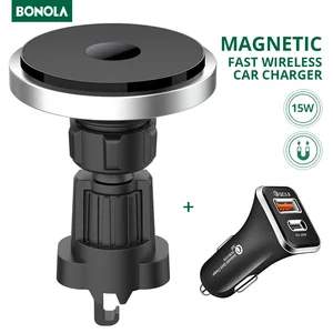 bonola 15w magnetic wireless car charger for iphone 13 1211xs max qi car magnetic wireless charger air outlet car phone holder free global shipping