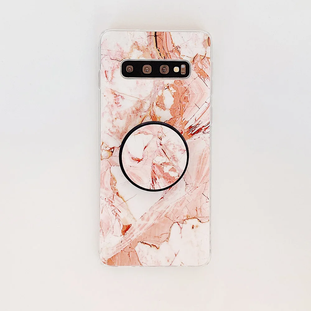 Мрамор текстуре чехол-подставка для телефона для samsung A50 S8 S9 S10 чехол для huawei P20 Lite Коврики 20 Lite мягкий IMD чехол-накладка для телефона