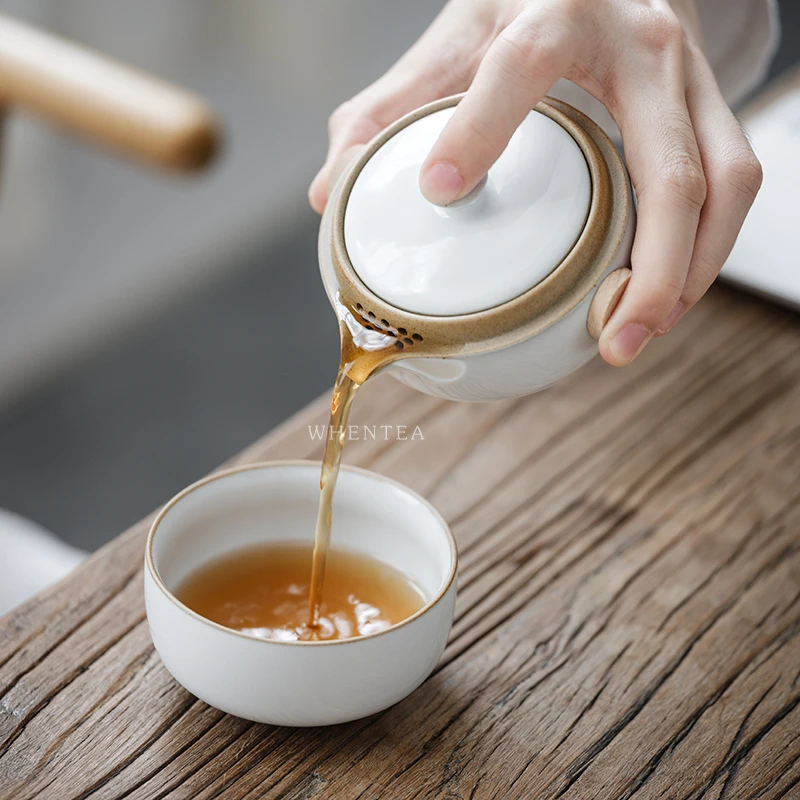 

Japanese Style Filter Tea Pot Ceramic Hand Made Portable Office Tea Set Kung Fu Simple Juegos De Te Kitchen Accessories EF50TP