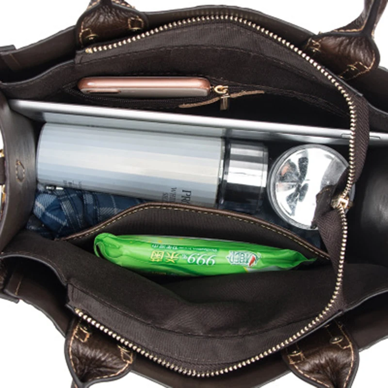 Женская сумка-мессенджер из натуральной воловьей кожи с ручками | Багаж и сумки