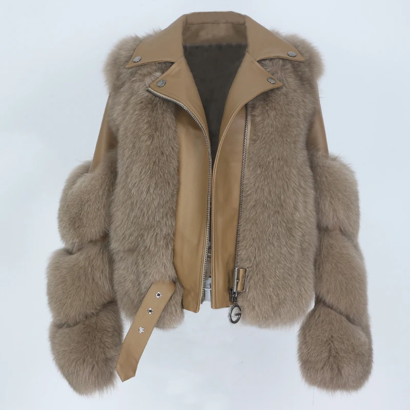 OFTBUY 2021 пальто с натуральным мехом зимняя куртка для женщин натуральный Лисий мех