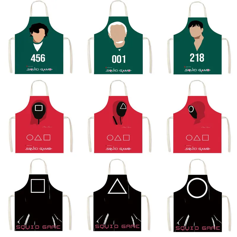 

Нагрудник унисекс из аниме «Игра кальмаров», аксессуары для дома и кухни с защитой от жира