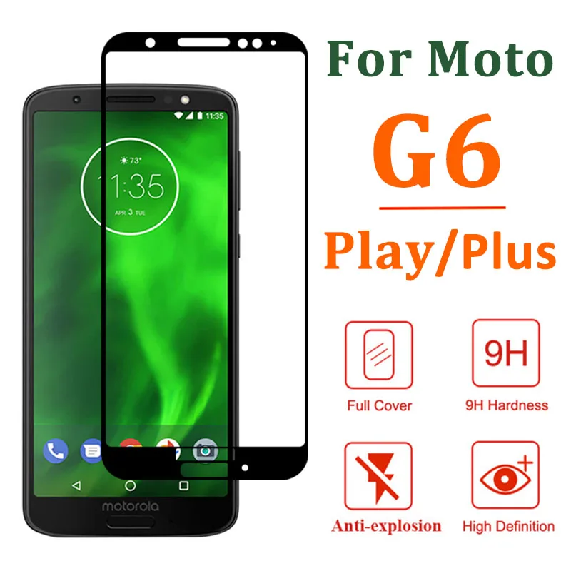 

Protective glass on for Moto Motorola G6 Play Plus tempered glas screen protector G 6play 6plus full cover protection film 2.5D