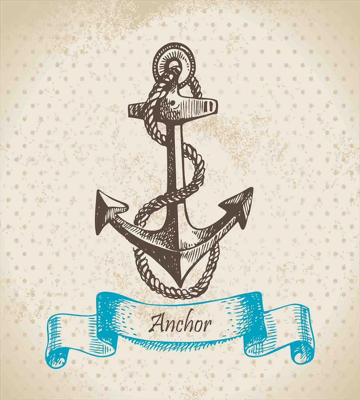 Комплект пододеяльника с якорем винтажный Вдохновленный в горошек на заднем