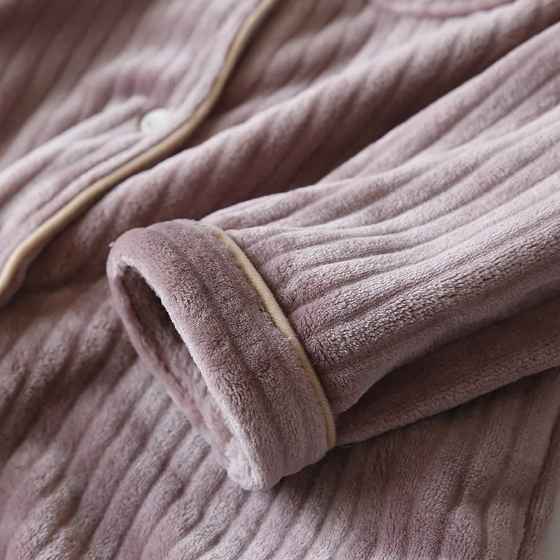 Новый Зимний утолщенный фланелевый Пижамный костюм для пар мужчин и женщин