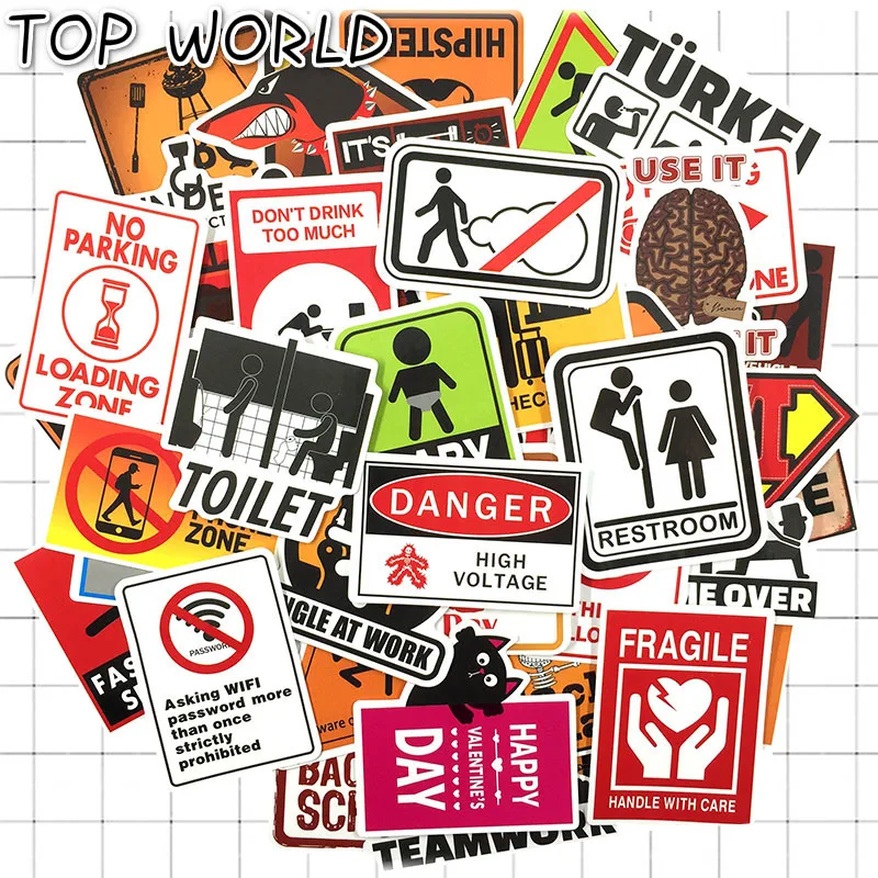 10/50 шт./упак. водонепроницаемый стикер для багажа скейтборда телефона ноутбука