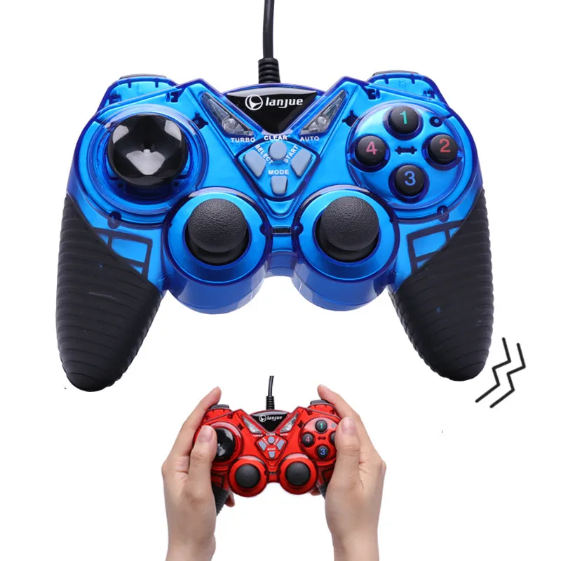 Проводной вибрирующий геймпад для ПК USB контроллер джойстик игровая ручка Android
