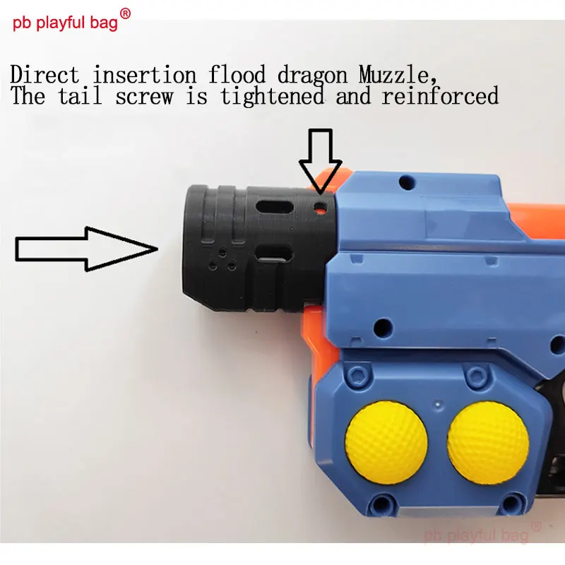 

PB Playful bag Outdoor sports game Ball bullet gun Jiaolong adjustable top spin 3D printing material toy accessories MG12