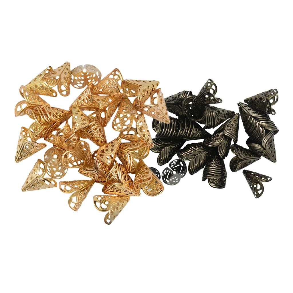 100 штук 16 мм филигранная конусная Цветочная Кепка для бисера кисточка сделай сам