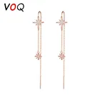 VOQ новые модные инкрустированные циркониевые серьги для женщин темпераментные длинные серьги-кисточки для ушей ювелирные изделия на Хэллоуин подарок