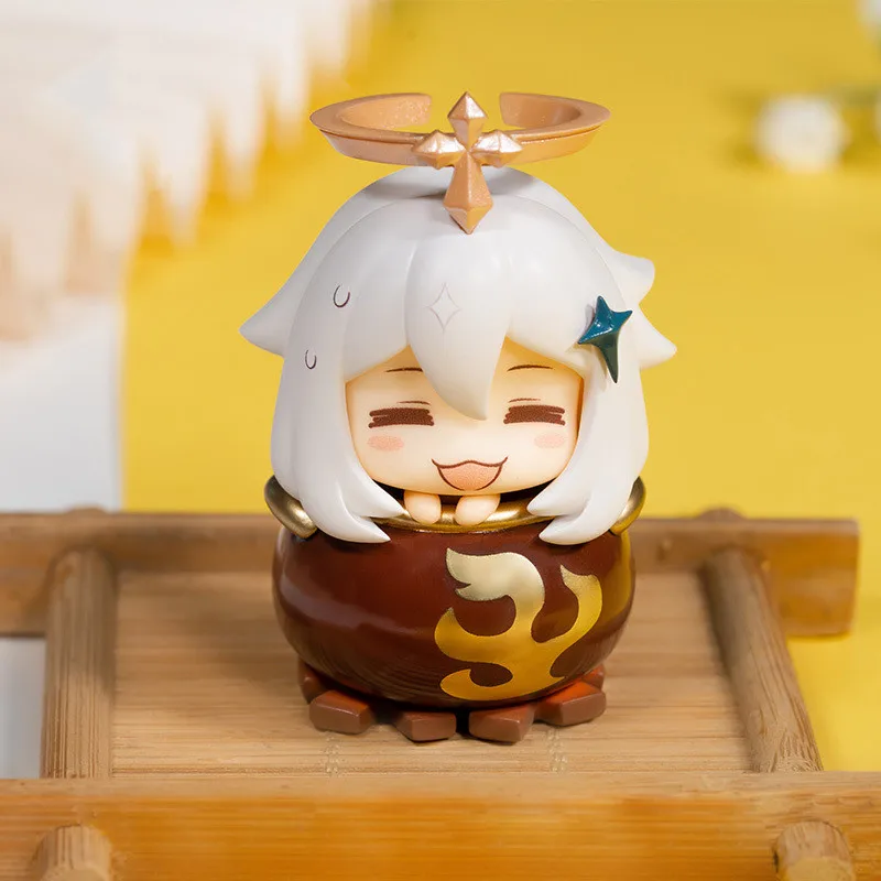 Caja ciega de juguete Genshin Impact Paimon, tem&aacute;tica de comida, figura de acci&oacute;n de Anime, Caja misteriosa sorpra, modelo Sorpresa, regalo de cumplea&ntilde;os para ni&ntilde;as-0