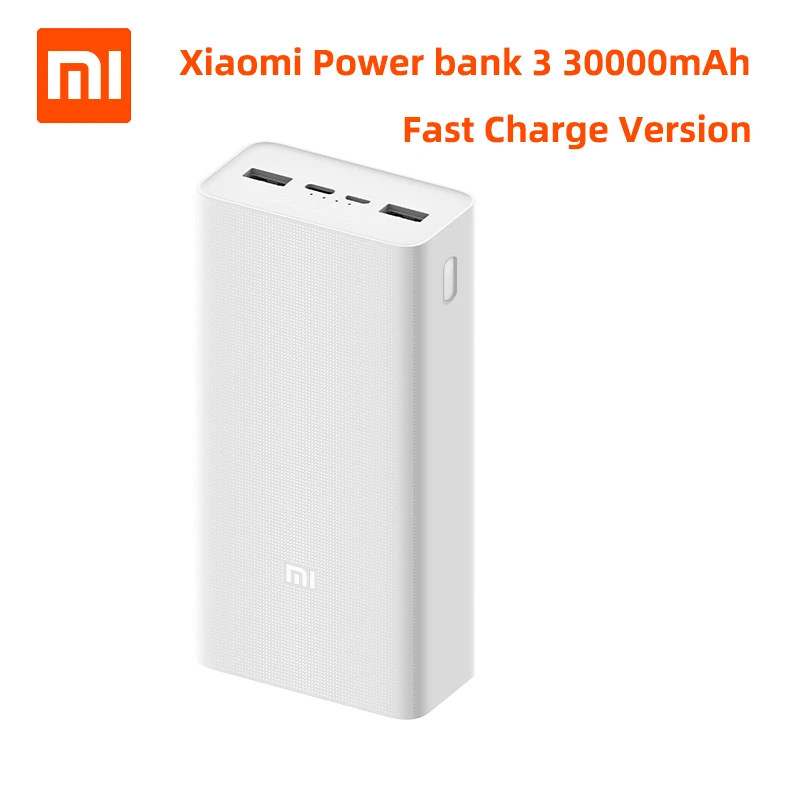 Новый внешний аккумулятор Xiaomi Power Bank 3 30000 мАч 18 Вт компактный для быстрой зарядки