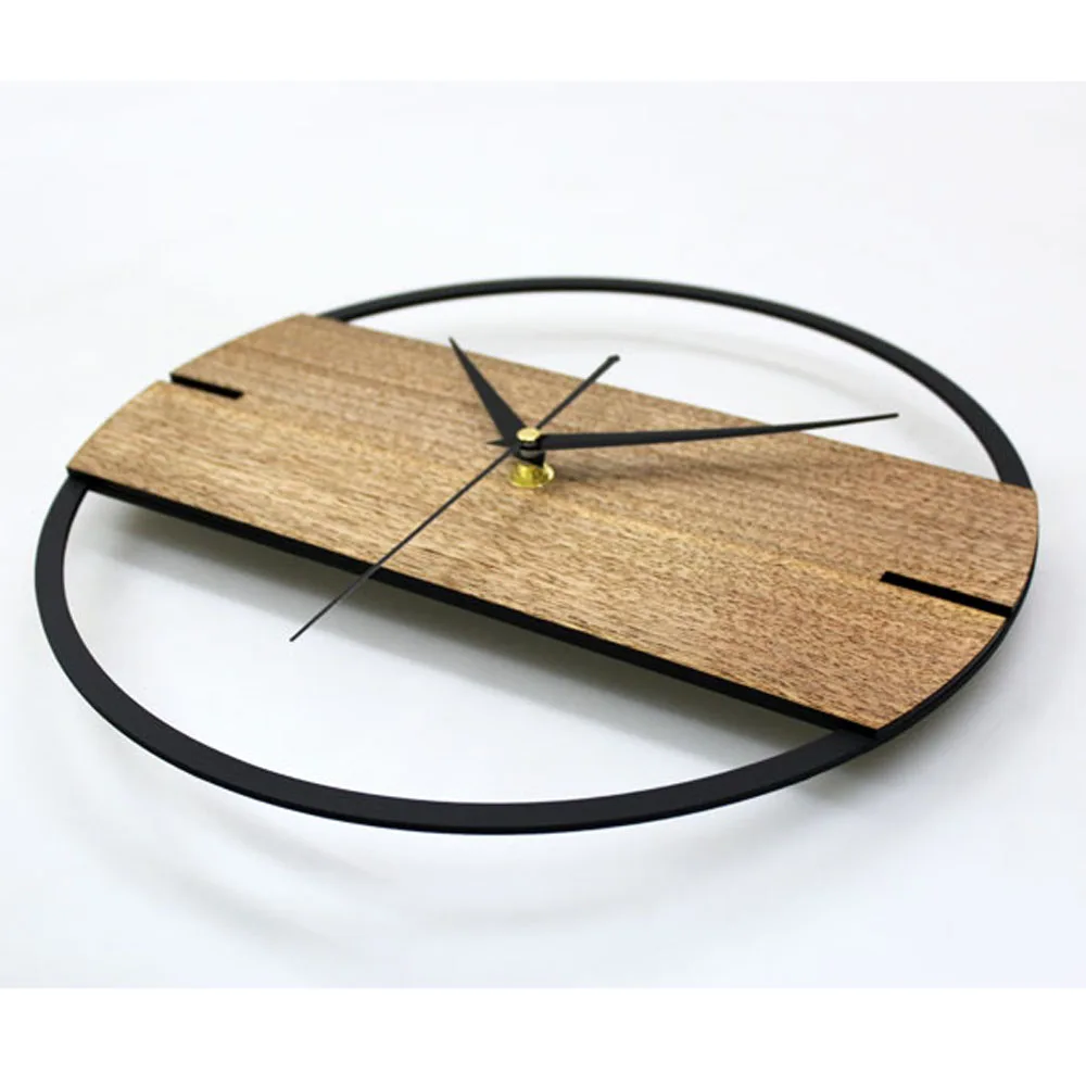 Настенные часы в винтажном стиле простые современные деревянные для спальни с 3D