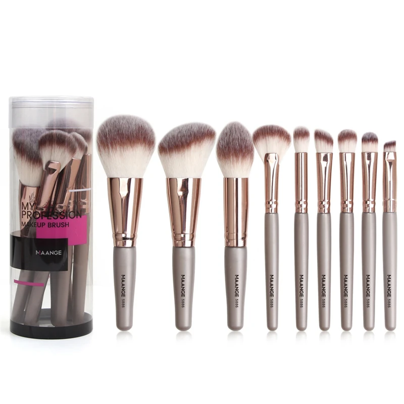 

9 Pcs Make Up Brushes Set Powder Foundation Blush Blend MakeUp Brush Kit Eyeshadow Fan Highlighter Cosmetic Tools Maquiagem